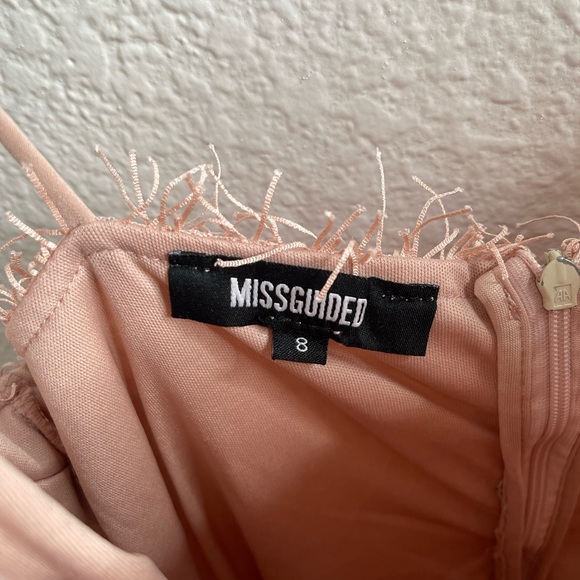 Dusty Pink Missguided fringe mine dress sz 8 - Picture 14 of 17